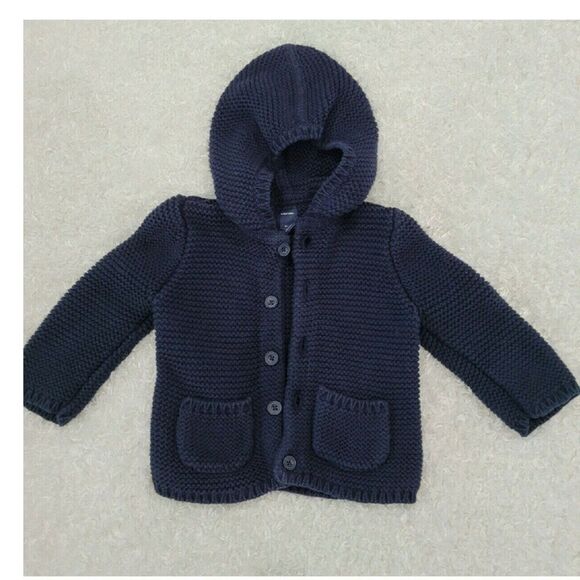 Baby Gap Knitted Hooded Sweater Jacket Size 6-12 Months - Picture 1 of 6